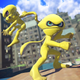 Two inklings stand on top of a building in Splatoon 3 on Nintendo Switch in 2022.